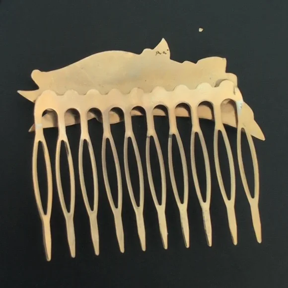 Vintage-Cloisonne Pink , purple and Blue‎ Floral Hair Comb - Picture 4 of 5